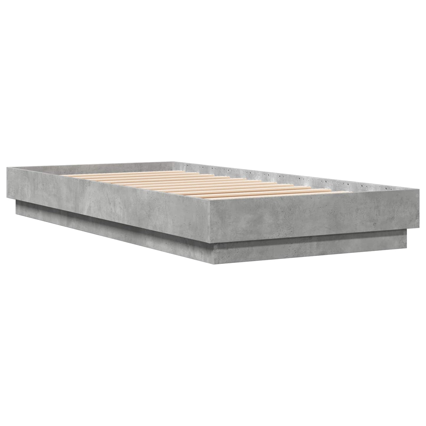 Bed Frame with LED Concrete Grey 80 x 200 cm Engineered Wood