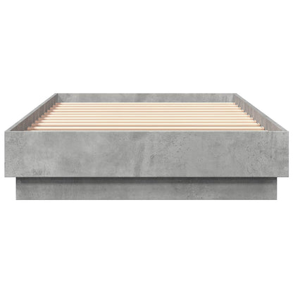 Bed Frame with LED Concrete Grey 80 x 200 cm Engineered Wood
