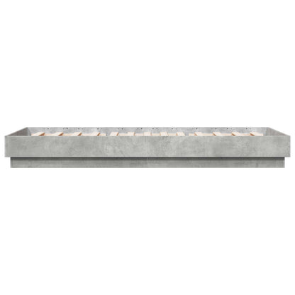 Bed Frame with LED Concrete Grey 80 x 200 cm Engineered Wood
