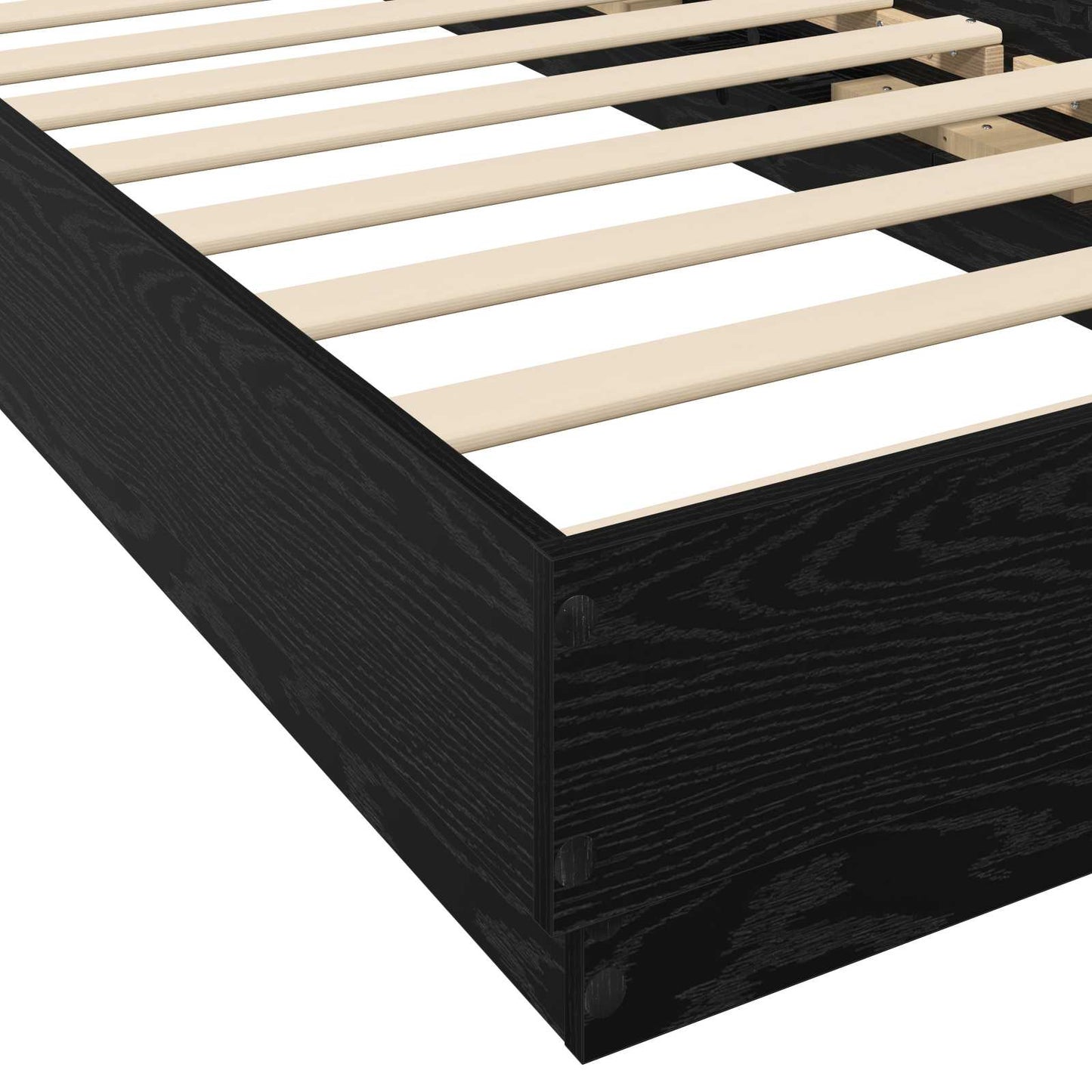 Bed Frame with LED Black Oak 80 x 200 cm Engineered Wood