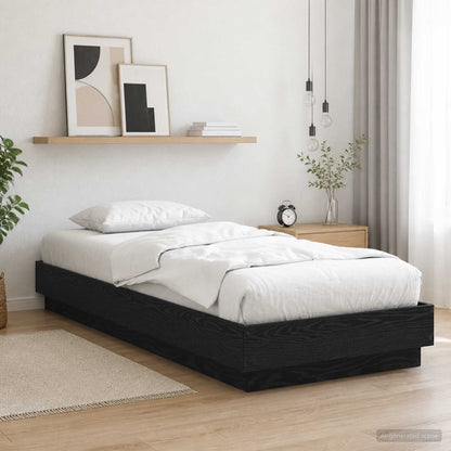 Bed Frame with LED Black Oak 80 x 200 cm Engineered Wood