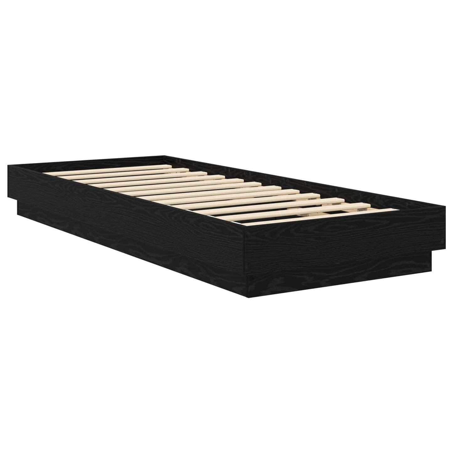 Bed Frame with LED Black Oak 80 x 200 cm Engineered Wood