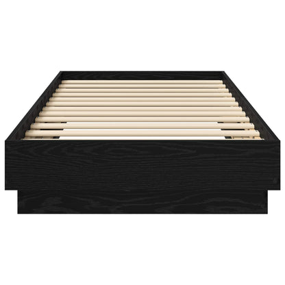 Bed Frame with LED Black Oak 80 x 200 cm Engineered Wood
