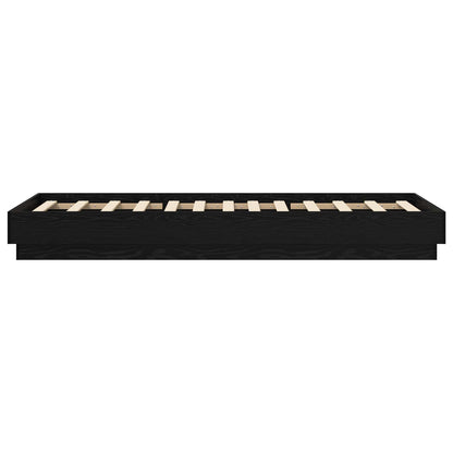 Bed Frame with LED Black Oak 80 x 200 cm Engineered Wood