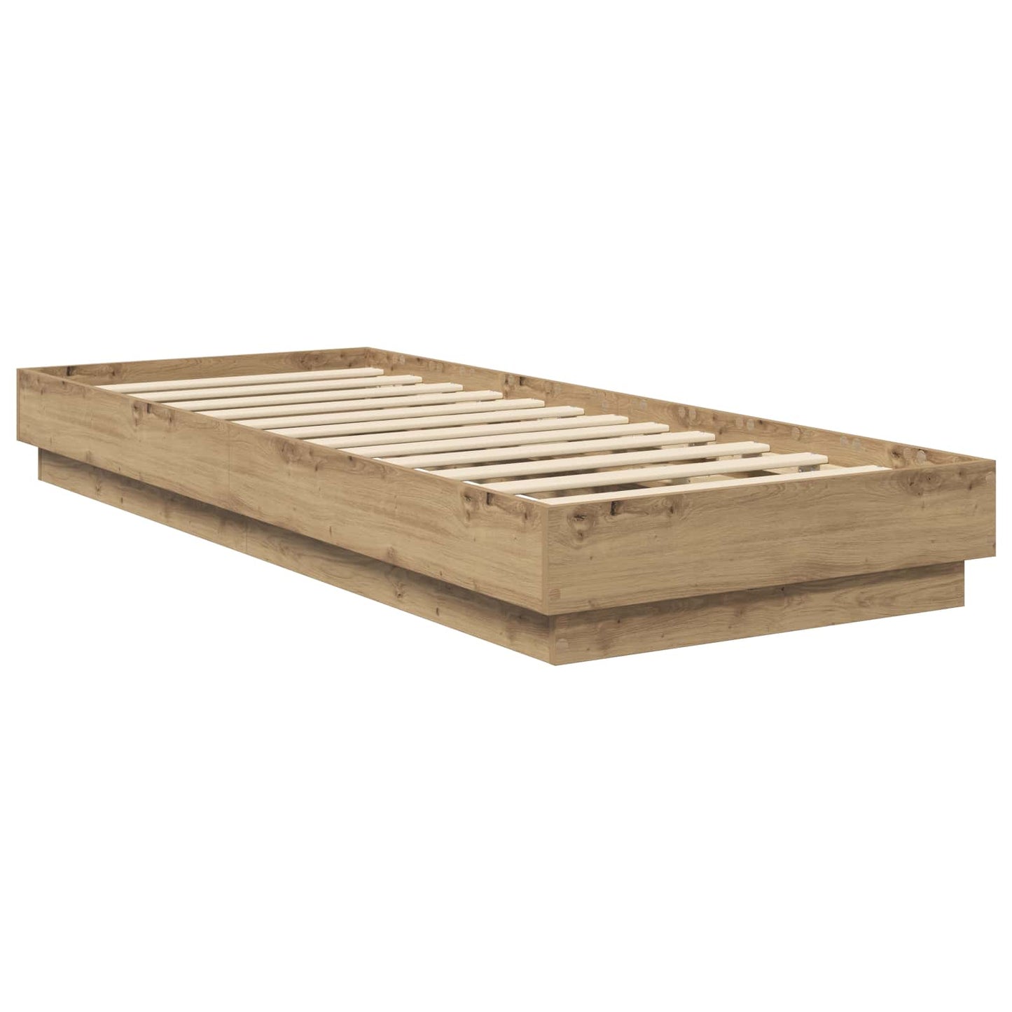 Bed Frame with LED Artisian Oak 80 x 200 cm Engineered Wood