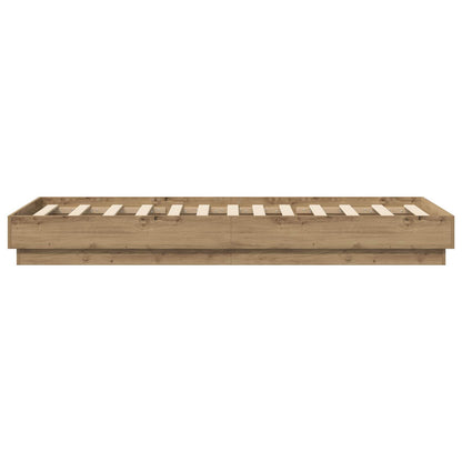 Bed Frame with LED Artisian Oak 80 x 200 cm Engineered Wood