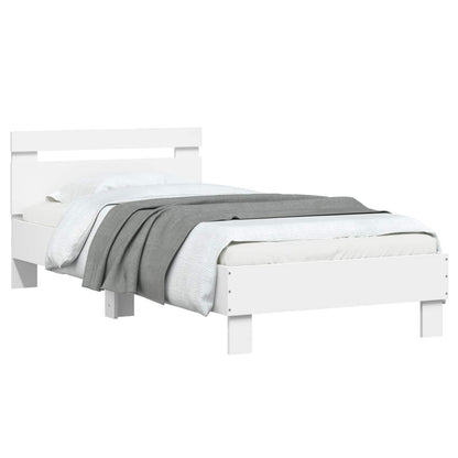 Bed Frame with Headboard White 80 x 200 cm Engineered Wood