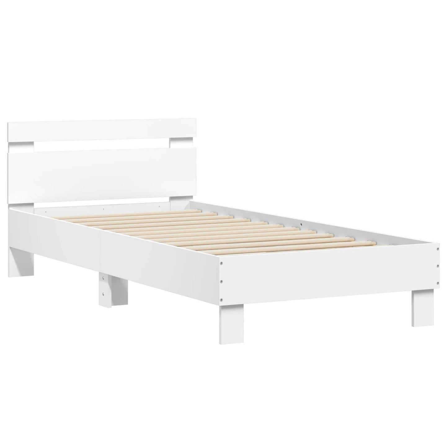 Bed Frame with Headboard White 80 x 200 cm Engineered Wood