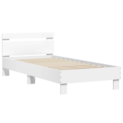 Bed Frame with Headboard White 80 x 200 cm Engineered Wood