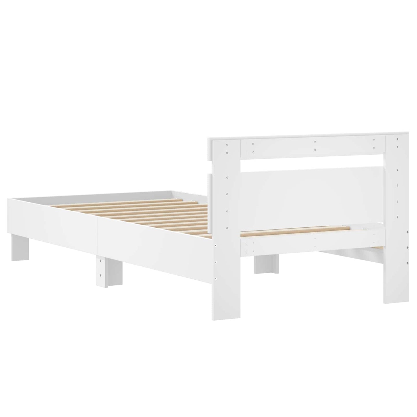 Bed Frame with Headboard White 80 x 200 cm Engineered Wood
