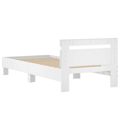 Bed Frame with Headboard White 80 x 200 cm Engineered Wood