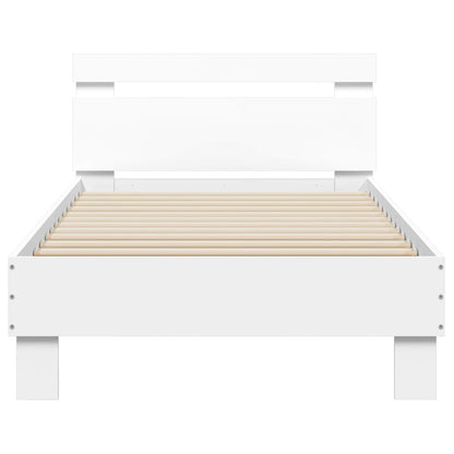 Bed Frame with Headboard White 80 x 200 cm Engineered Wood