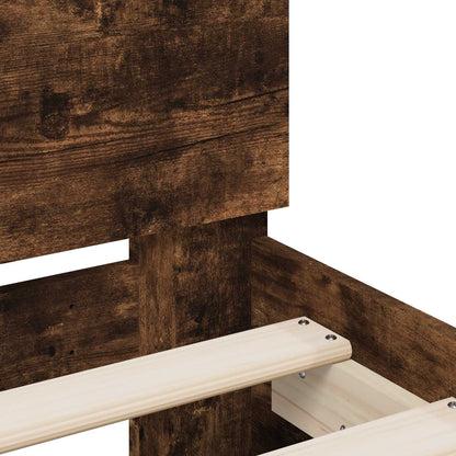 Bed Frame with Headboard Smoked Oak 80 x 200 cm Engineered Wood