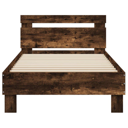 Bed Frame with Headboard Smoked Oak 80 x 200 cm Engineered Wood