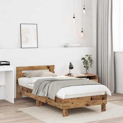 Bed Frame with Headboard Old Wood 80 x 200 cm Engineered Wood