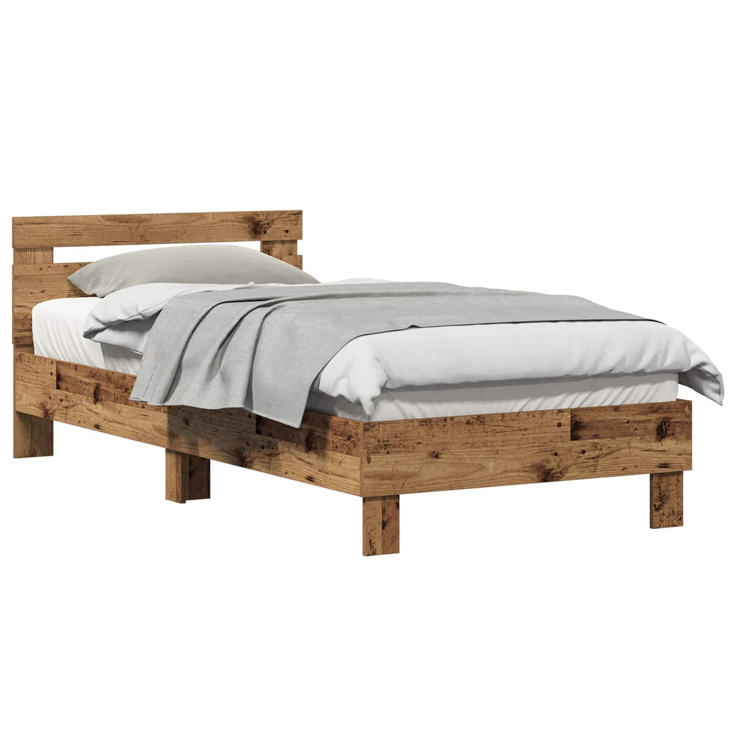 Bed Frame with Headboard Old Wood 80 x 200 cm Engineered Wood