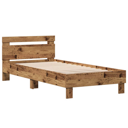 Bed Frame with Headboard Old Wood 80 x 200 cm Engineered Wood