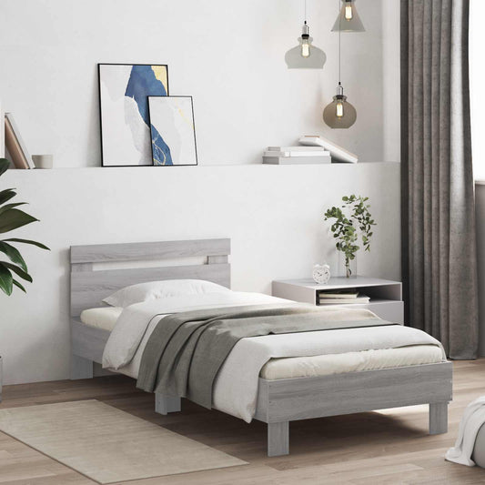 Bed Frame Grey Sonoma Engineered Wood