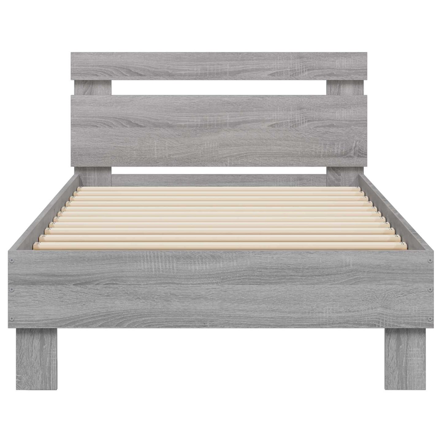 Bed Frame with Headboard Grey Sonoma 80 x 200 cm