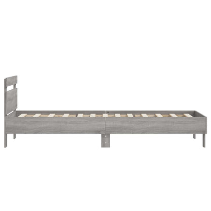 Bed Frame with Headboard Grey Sonoma 80 x 200 cm