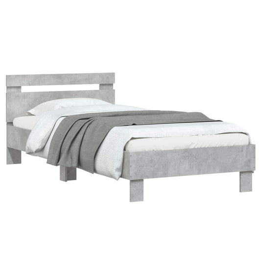 Bed Frame Concrete Grey Engineered Wood