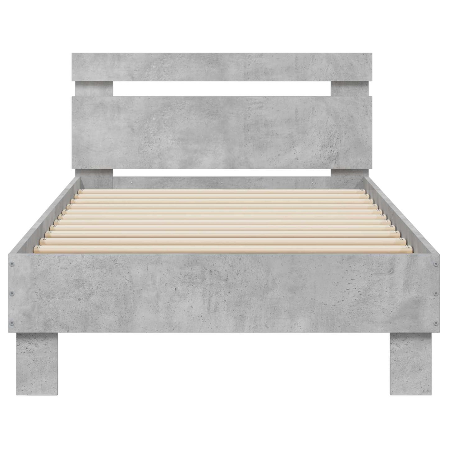 Bed Frame with Headboard Concrete Grey 80 x 200 cm