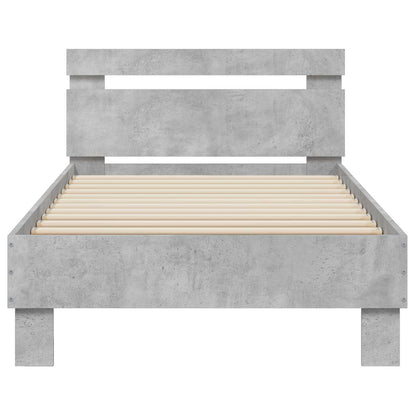 Bed Frame with Headboard Concrete Grey 80 x 200 cm