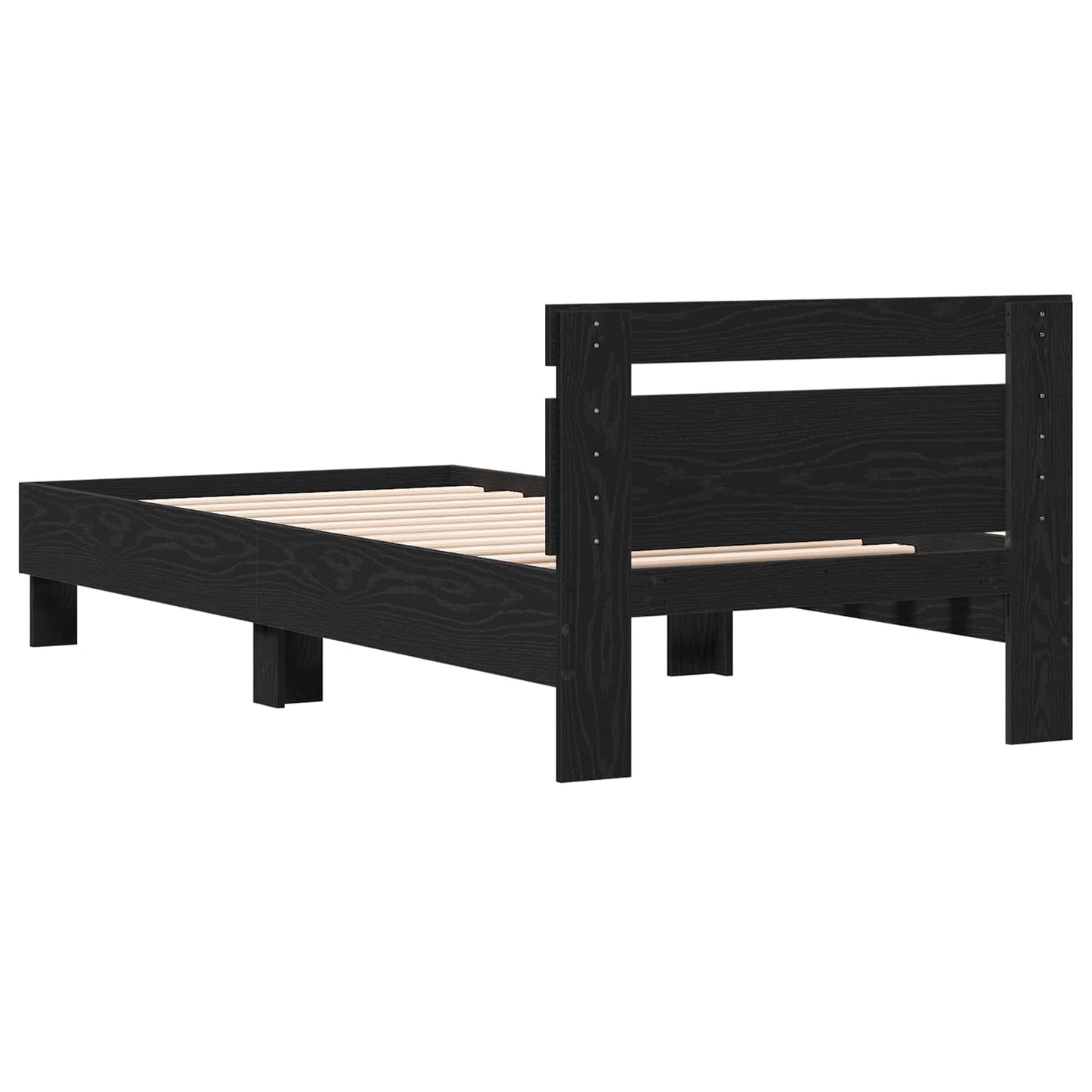 Bed Frame with Headboard Black Oak 80 x 200 cm Engineered Wood