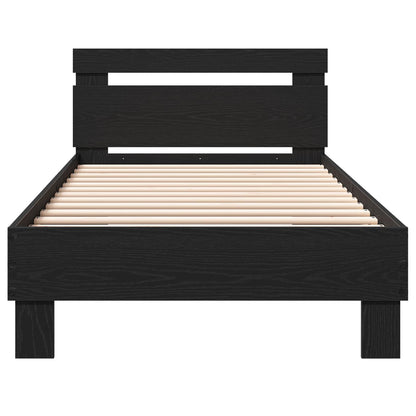 Bed Frame with Headboard Black Oak 80 x 200 cm Engineered Wood