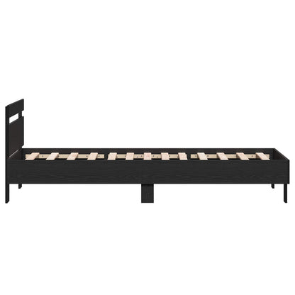 Bed Frame with Headboard Black Oak 80 x 200 cm Engineered Wood