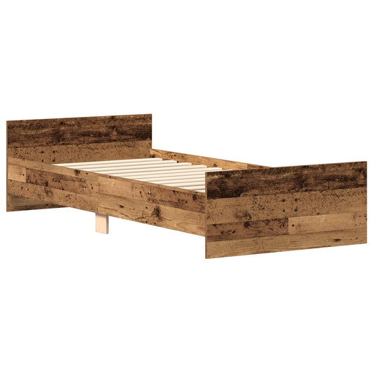 Bed Frame with Headboard Old Wood Engineered Wood
