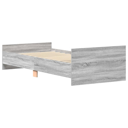 Bed Frame with Headboard Grey Sonoma 80 x 200 cm