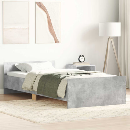 Bed Frame with Headboard Concrete Grey 80 x 200 cm