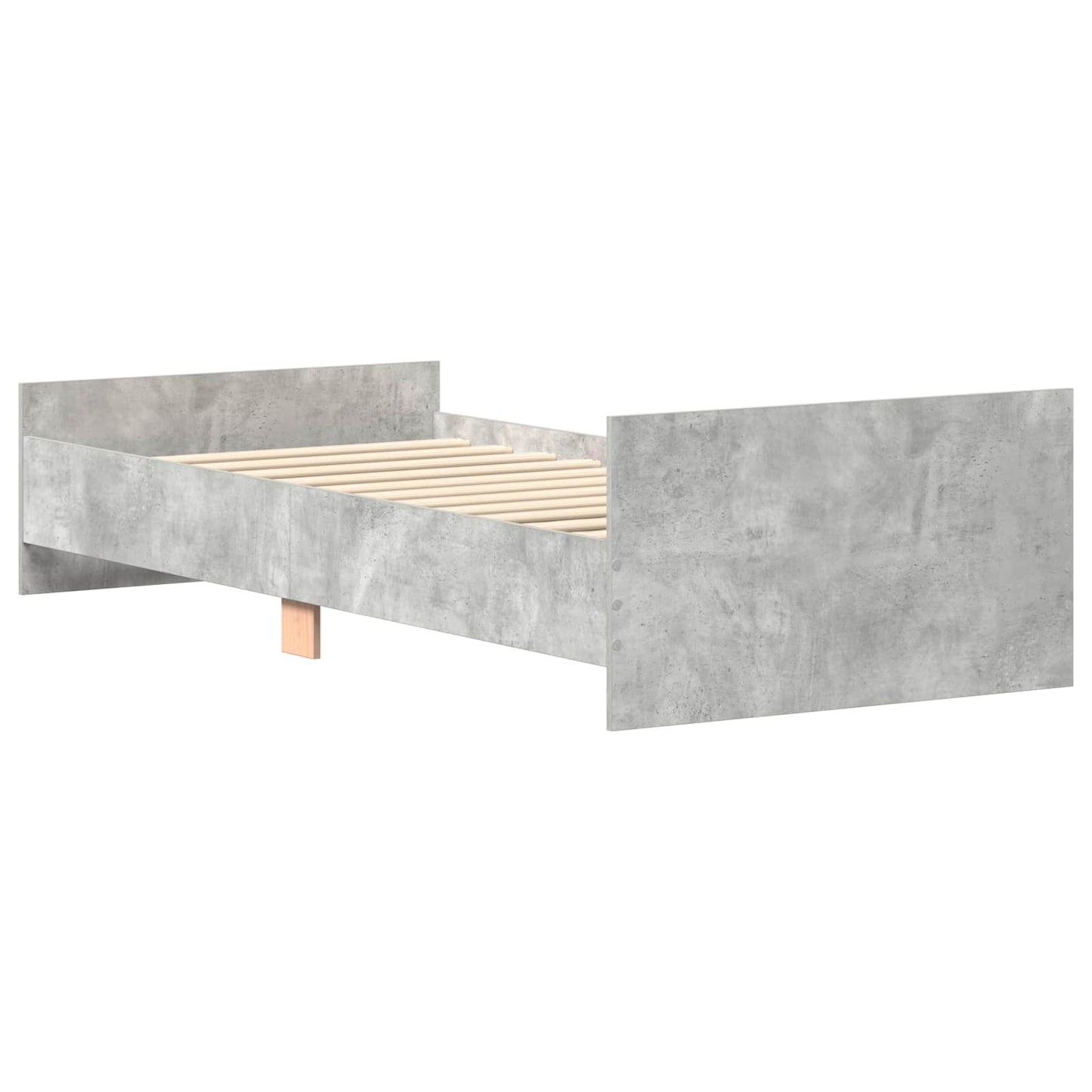 Bed Frame with Headboard Concrete Grey 80 x 200 cm
