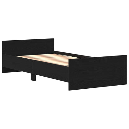 Bed Frame with Headboard Black Oak 80 x 200 cm Engineered Wood