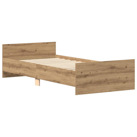 Bed Frame with Headboard Artisan Oak Engineered Wood