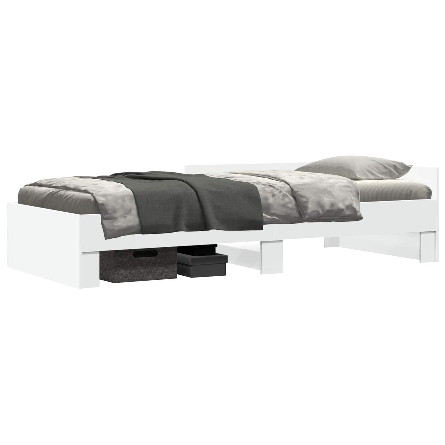 Bed Frame with Headboard White 80 x 200 cm Engineered Wood