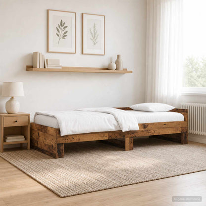 Bed Frame with Headboard Old Wood 80 x 200 cm Engineered Wood