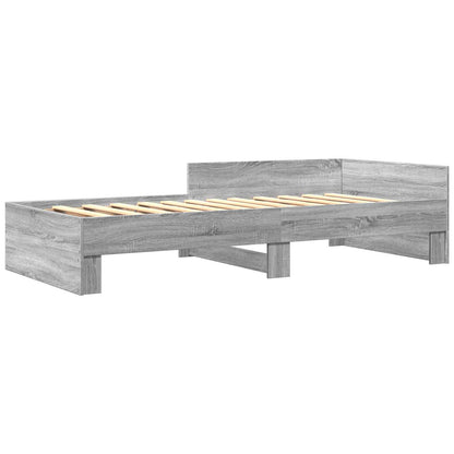 Bed Frame with Headboard Grey Sonoma 80 x 200 cm