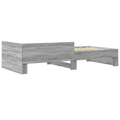 Bed Frame with Headboard Grey Sonoma 80 x 200 cm