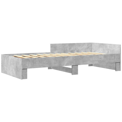 Bed Frame with Headboard Concrete Grey 80 x 200 cm