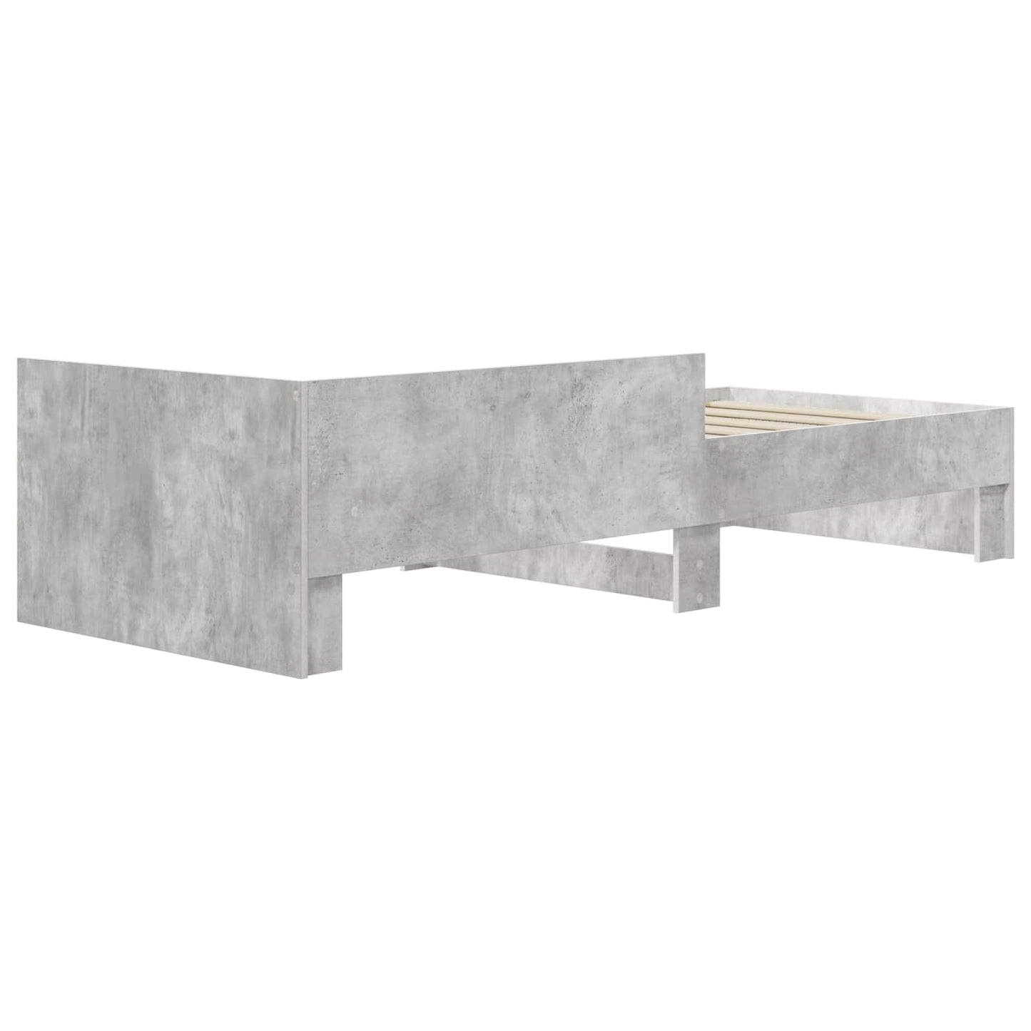 Bed Frame with Headboard Concrete Grey 80 x 200 cm