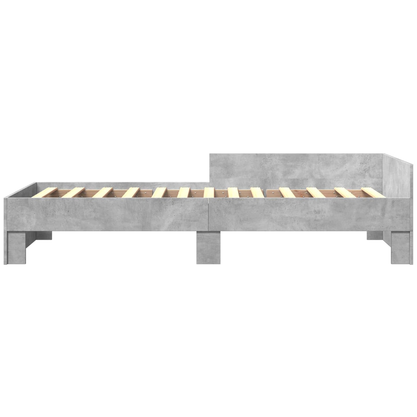 Bed Frame with Headboard Concrete Grey 80 x 200 cm