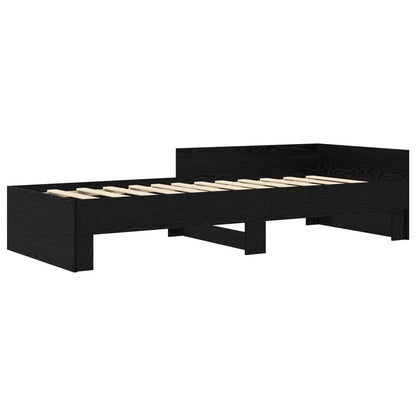Bed Frame with Headboard Black Oak 80 x 200 cm Engineered Wood