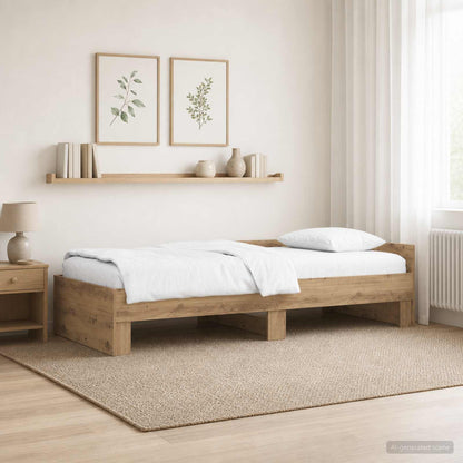 Bed Frame with Headboard Artisan Oak 80 x 200 cm