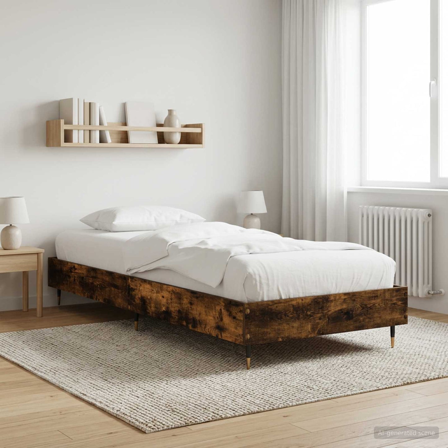 Bed Frame Smoked Oak 80 x 200 cm Engineered Wood