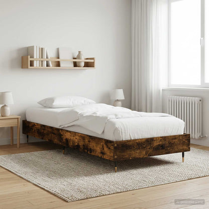 Bed Frame Smoked Oak 80 x 200 cm Engineered Wood