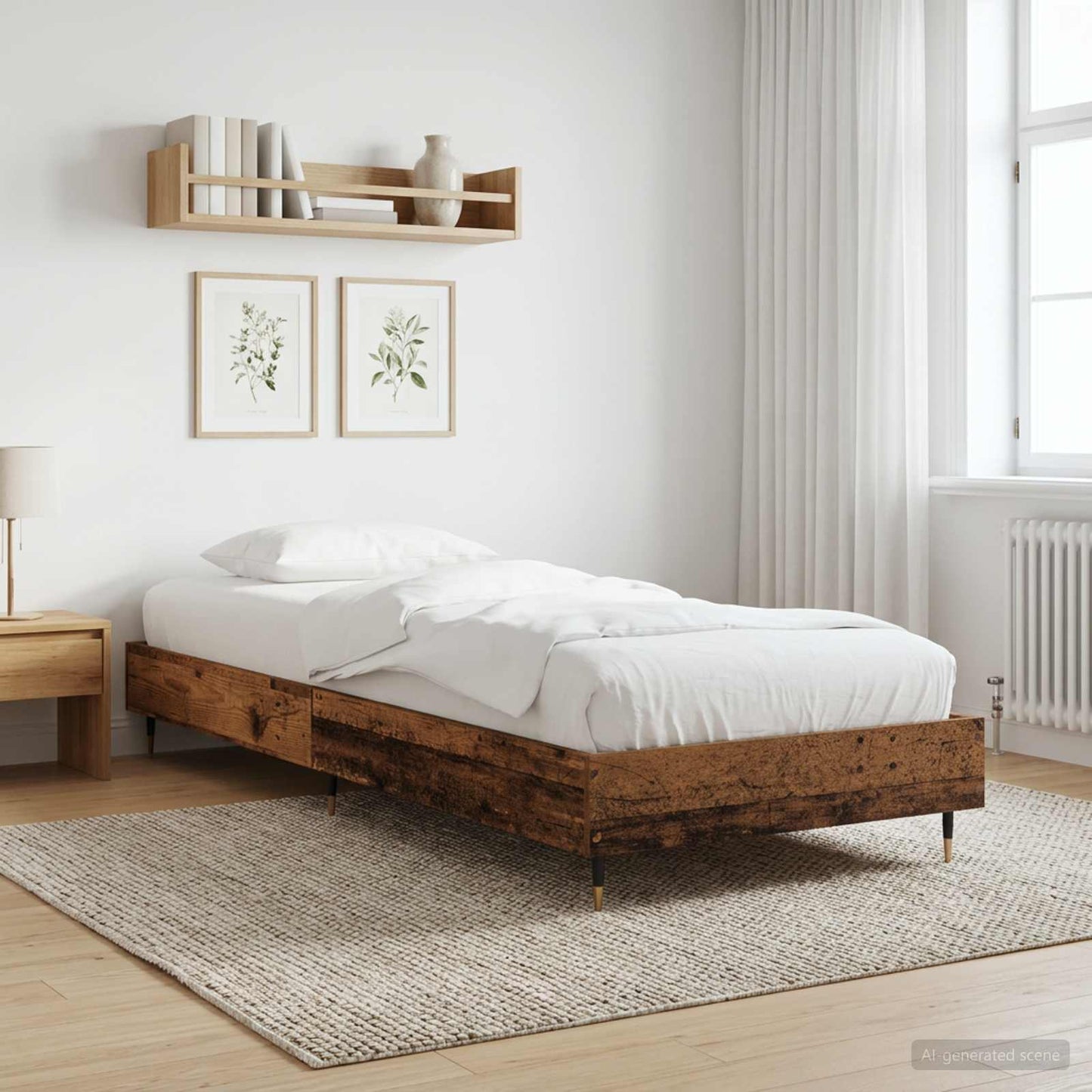 Bed Frame Old Wood 80 x 200 cm Engineered Wood