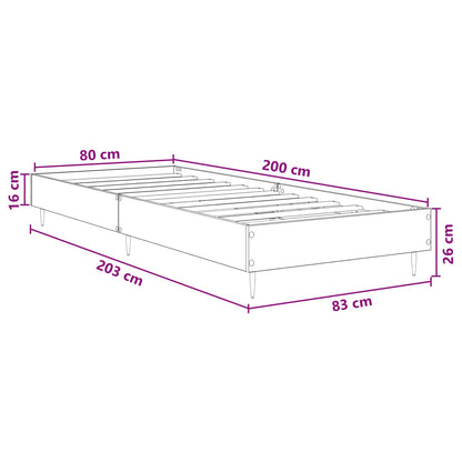 Bed Frame Concrete Grey 80 x 200 cm Engineered Wood