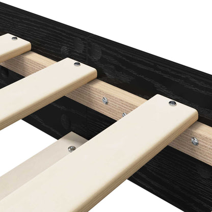 Bed Frame Black Oak 80 x 200 cm Engineered Wood